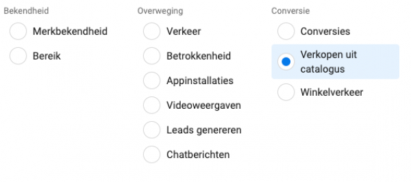 Doelstelling Facebook advertentie
