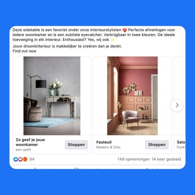 Facebook ad carrousel